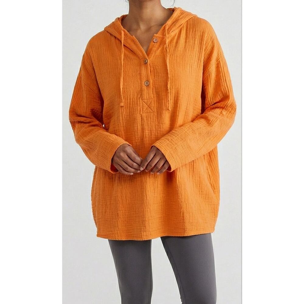 Salon Z Real Clothing Saks Fifth Avenue Size 22 Orange Hoodie Pullover